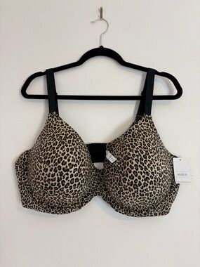 Auden Leopard Print Underwire Bra - Tan and Black